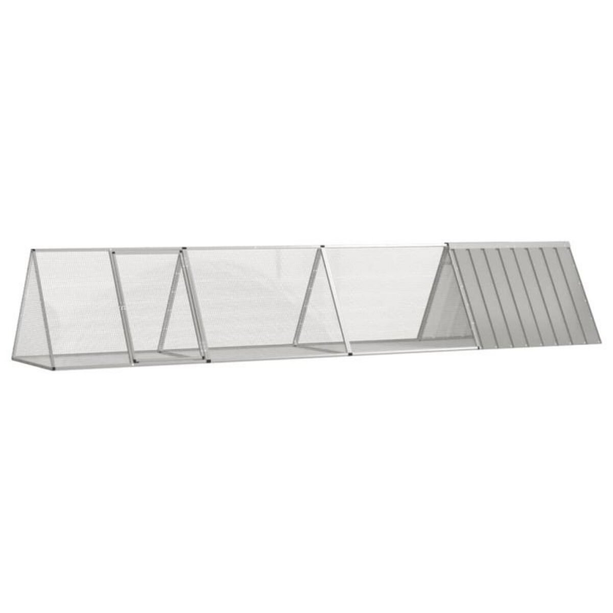 VIDAXL Cage pour lapin Gris 403,5x80,5x71 cm Acier galvanisé