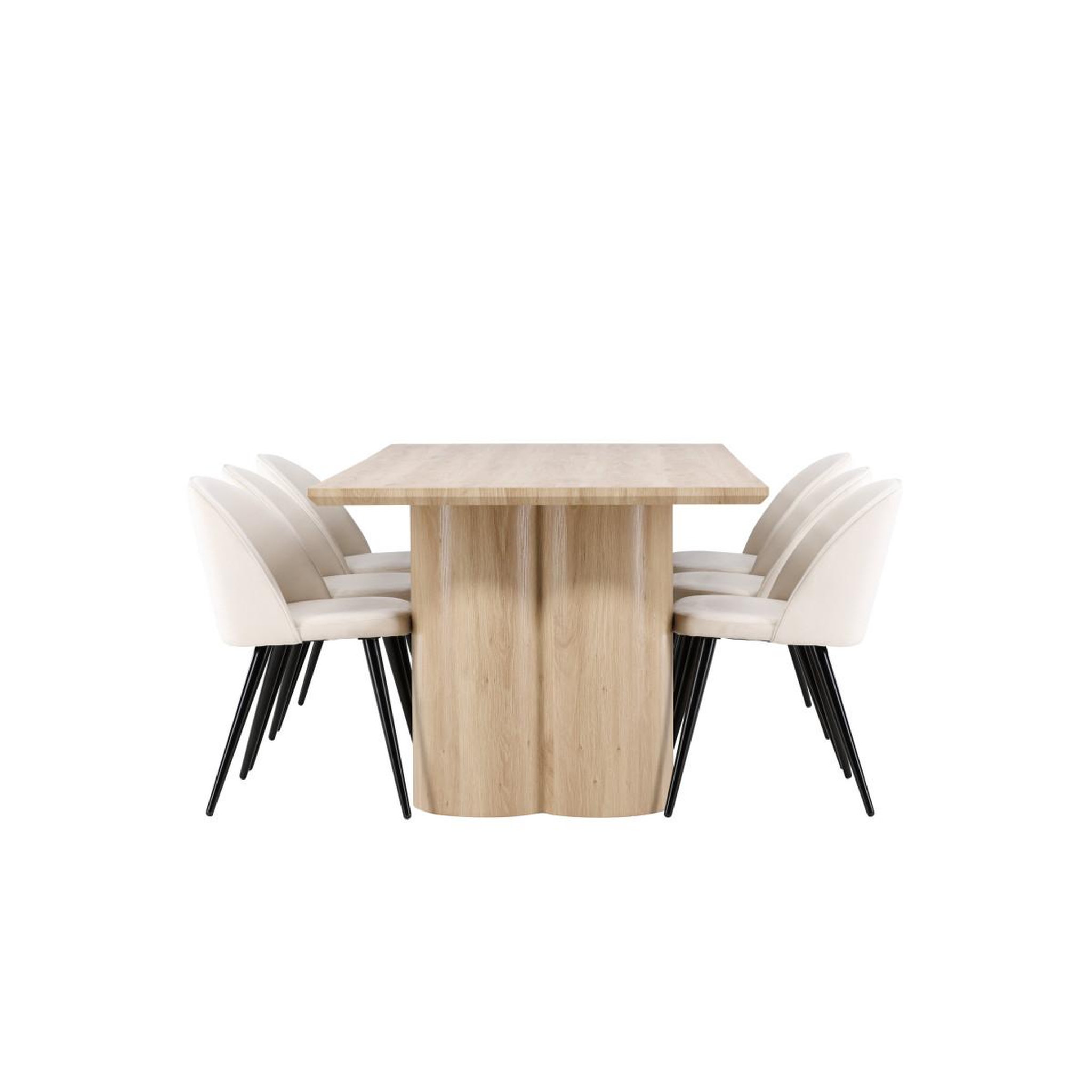 Voir la diapositive 2 : Paris Prix Ensemble table à manger & 6 chaises  olivia & velvet  210cm naturel & beige