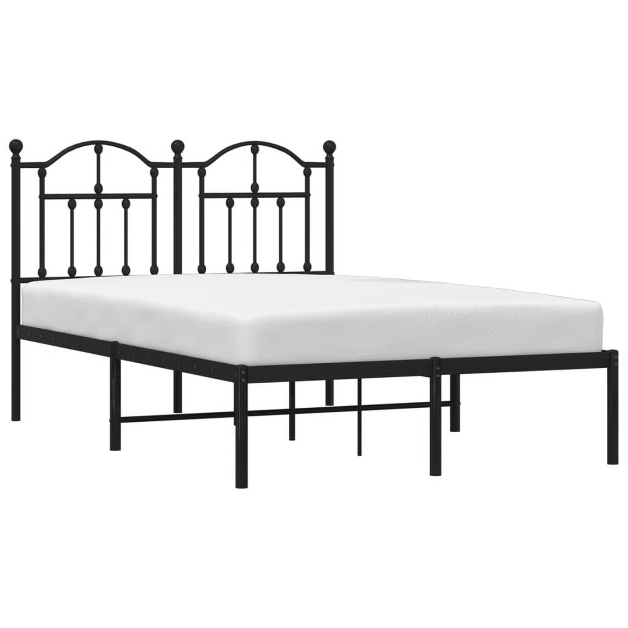 Voir la diapositive 4 : VIDAXL Cadre de lit metal sans matelas avec tete de lit noir 120x200cm