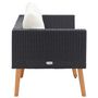 Voir la diapositive 3 : VIDAXL Canape de jardin a 2 places avec coussins Resine tressee Noir