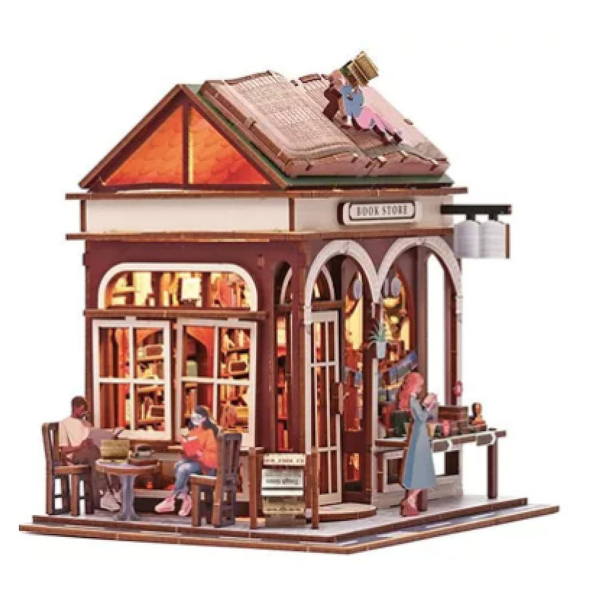 Graine créative Vitrine bois 3D - Book store