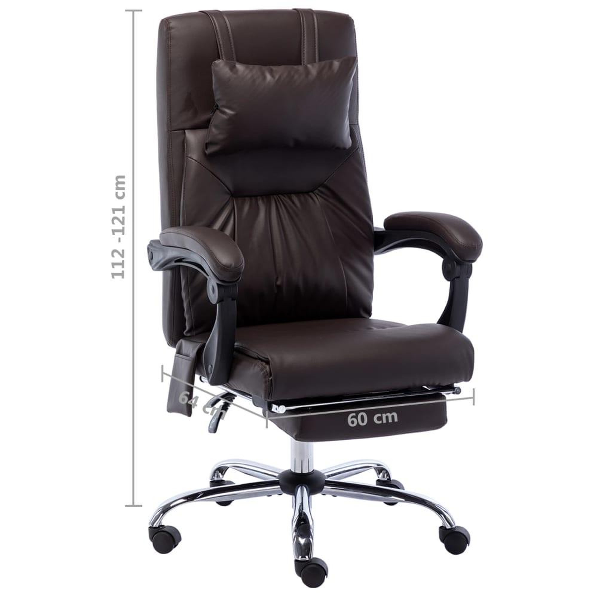 Voir la diapositive 6 : VIDAXL Chaise de bureau de massage Marron Similicuir