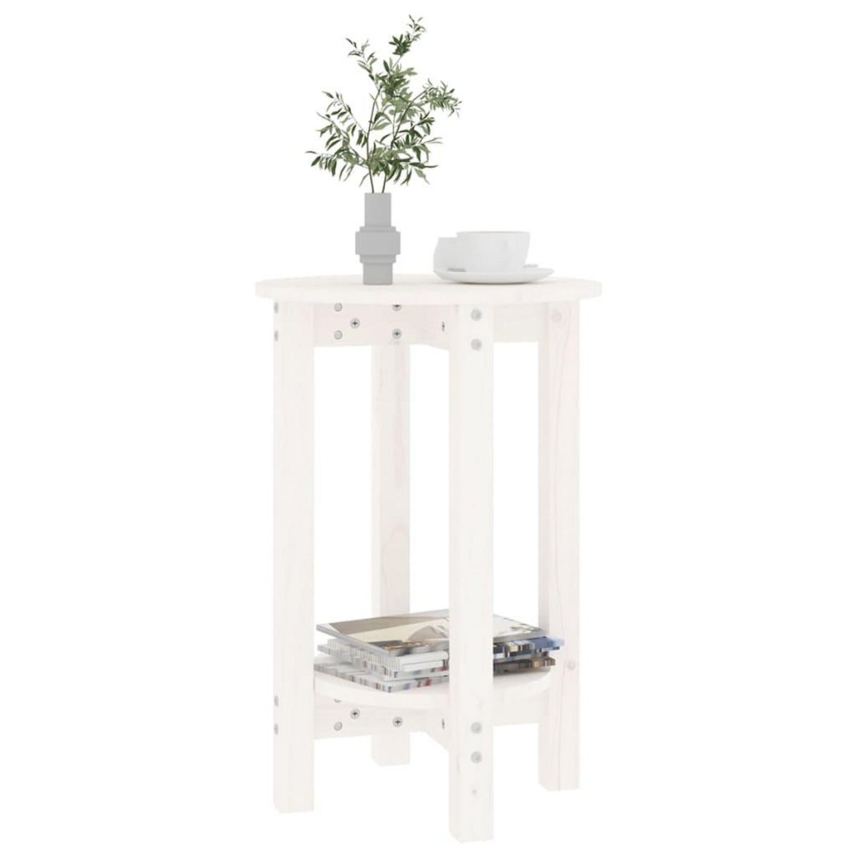 VIDAXL Table basse Blanc Ø 40x60 cm Bois massif de pin