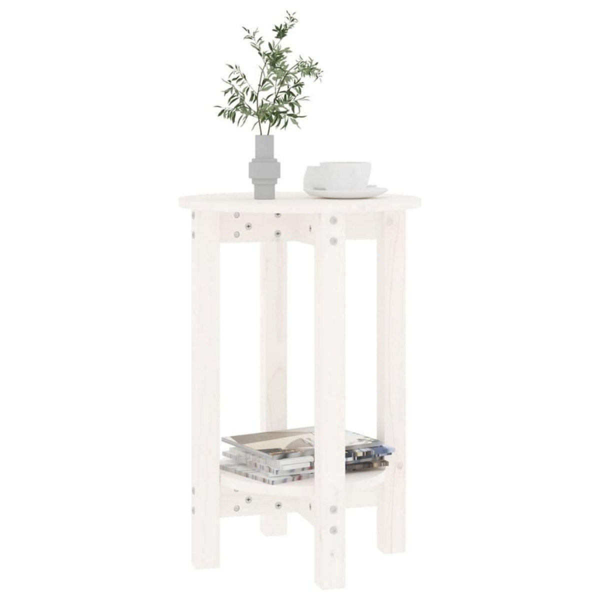 VIDAXL Table basse Blanc Ø 40x60 cm Bois massif de pin