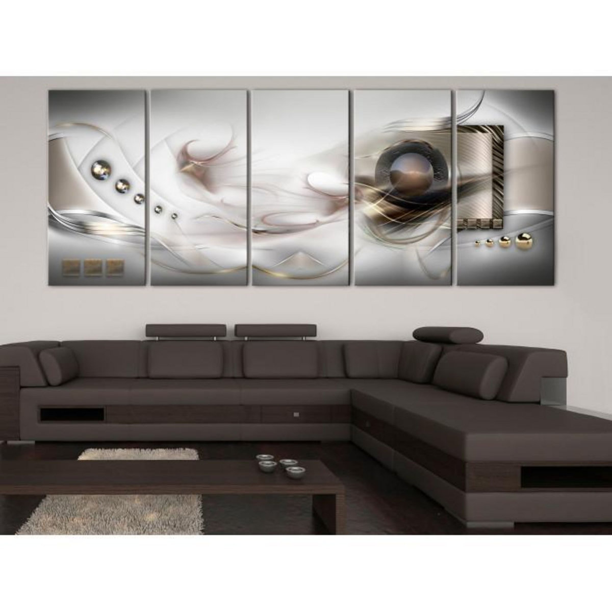 Paris Prix Tableau Imprimé 5 Panneaux  Pearly Mist Narrow