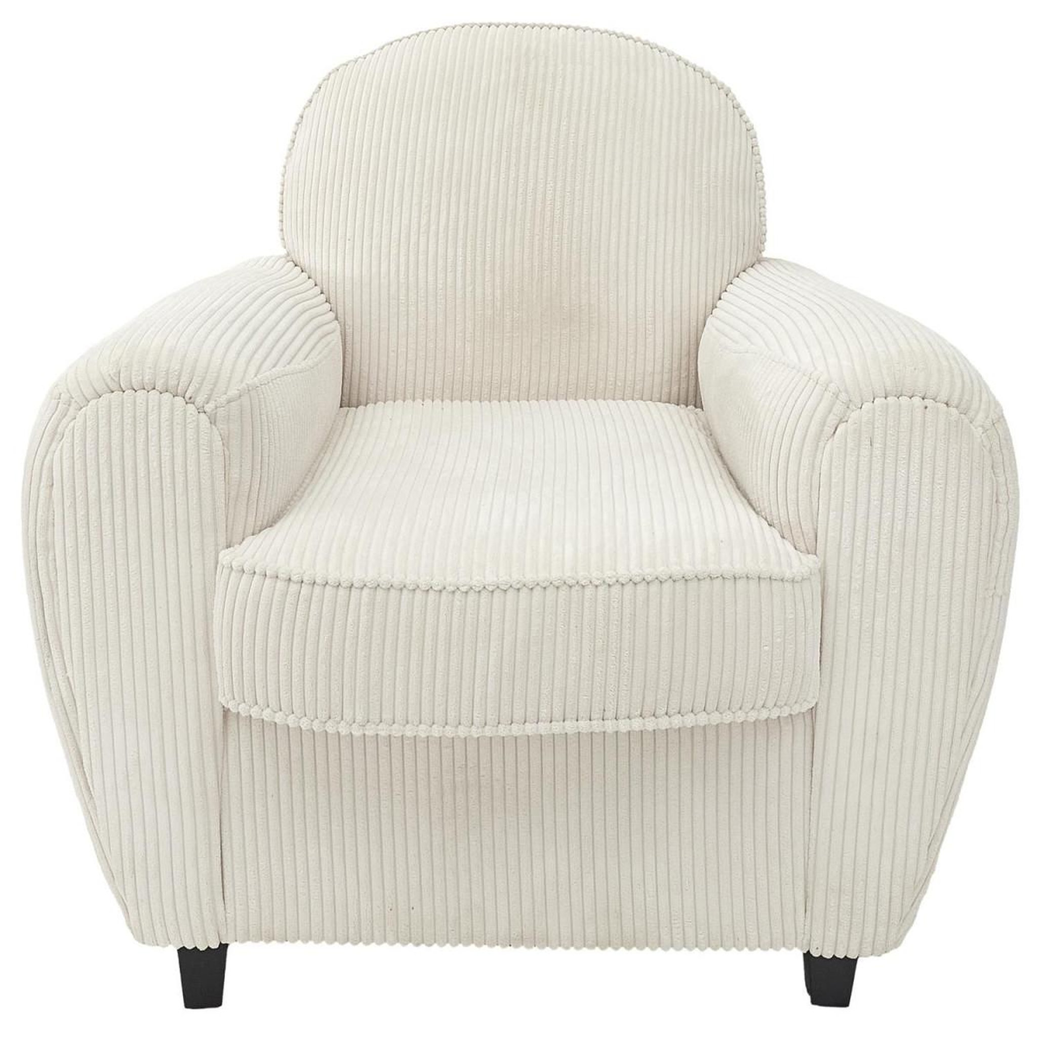 Voir la diapositive 2 : The Home Deco Factory Fauteuil club côtelé  scott  89cm beige