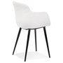 Voir la diapositive 4 : Paris Prix Chaise Design en Tissu Bouclé  Valarie  80cm Blanc