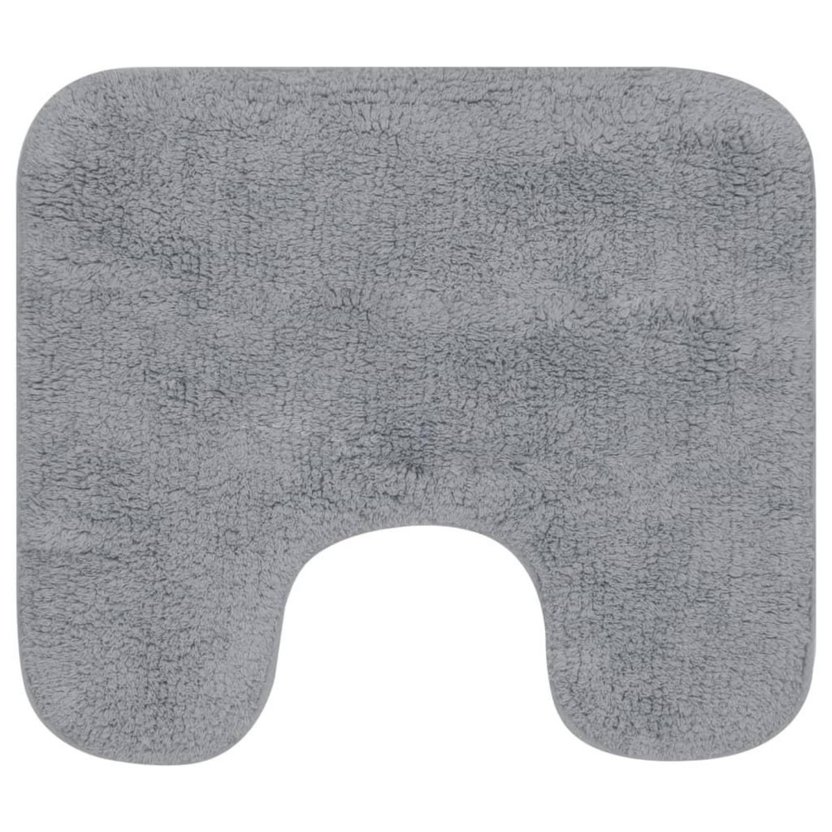 VIDAXL Tapis de salle de bain 2 pcs Tissu Gris
