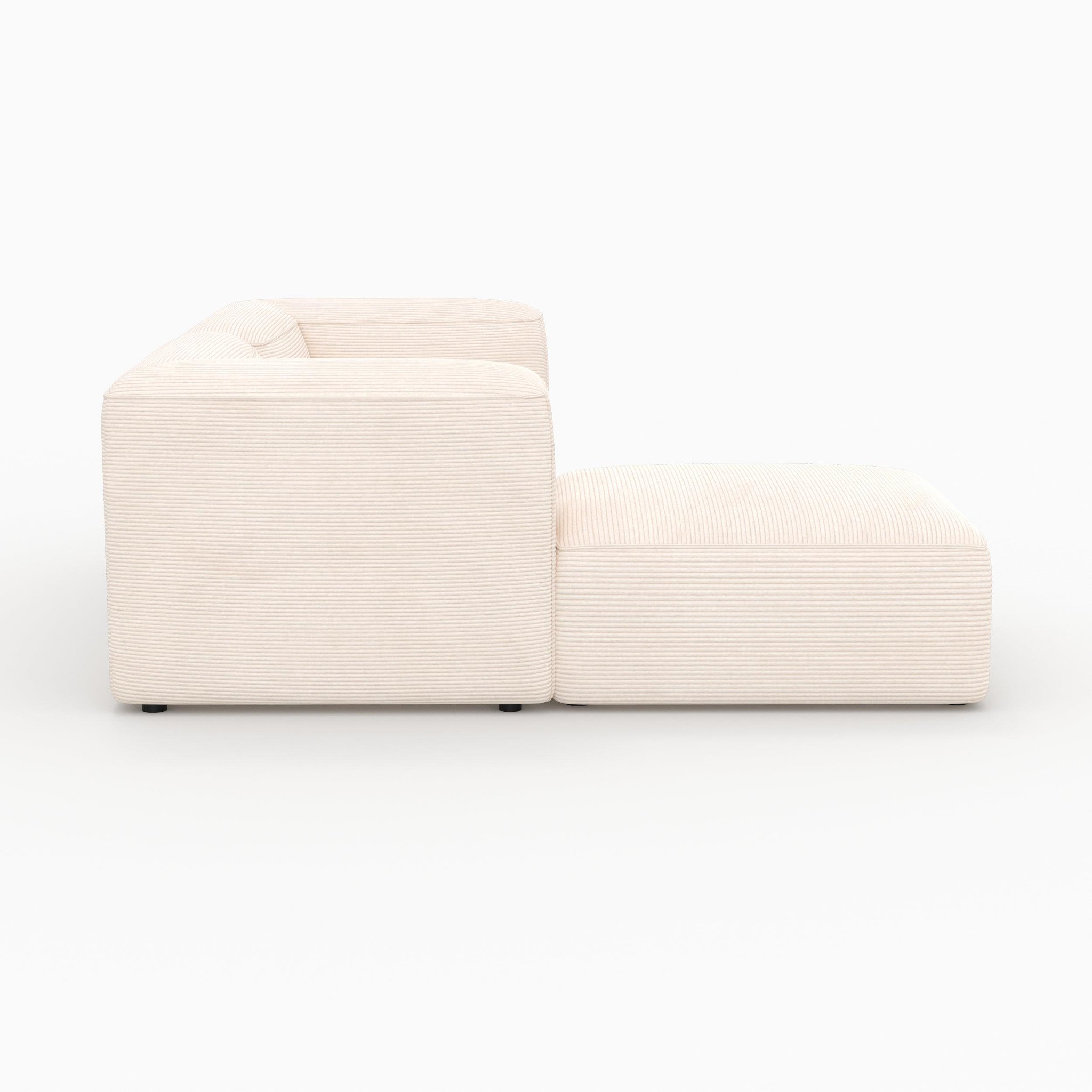 Voir la diapositive 6 : MAISON PAVANE Canapé modulable en velours blanc 2 places avec pouf-mina