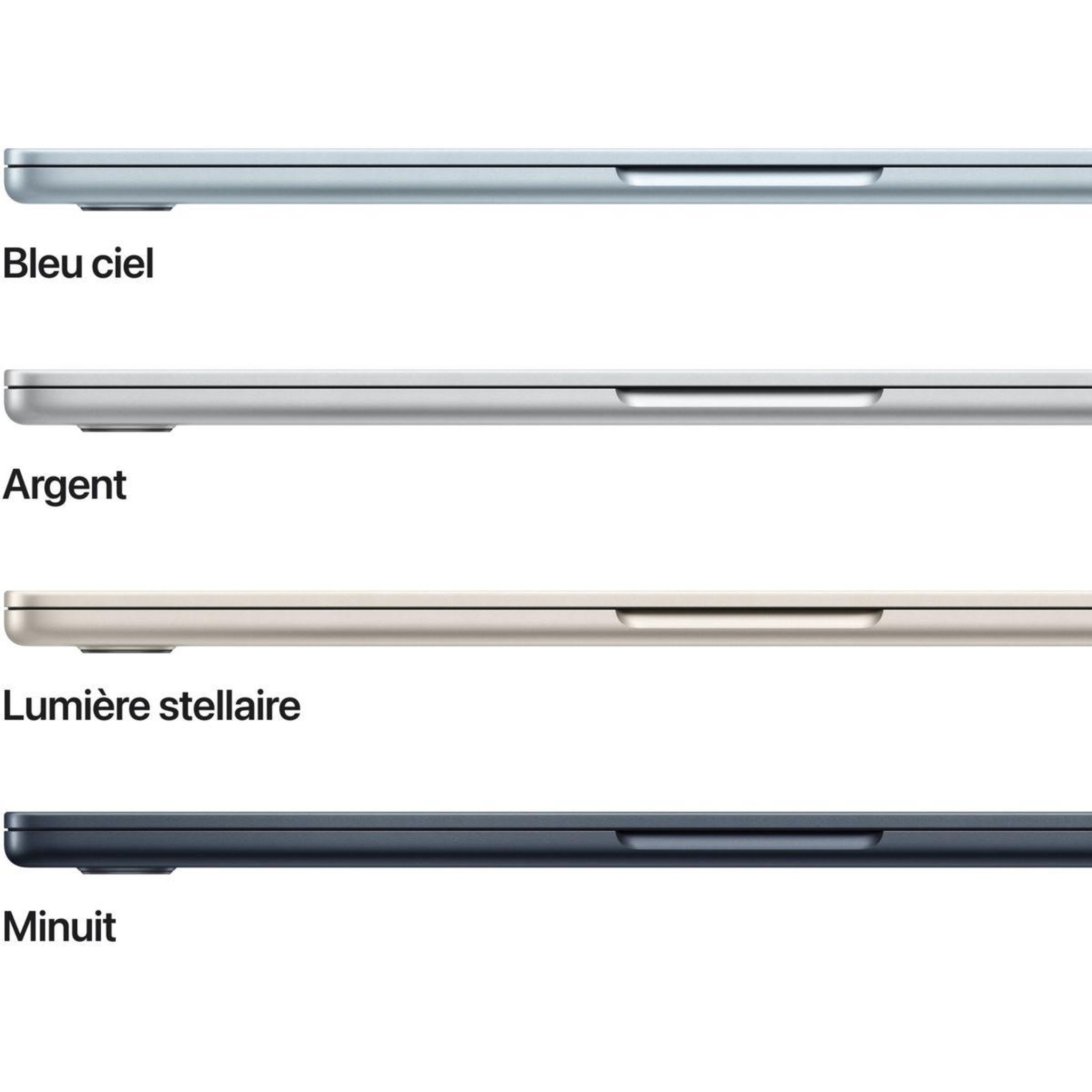 Voir la diapositive 3 : APPLE Ordinateur Apple Air 13,6  Puce M4 CPU 10 / GPU 10 coeurs Mémoire RAM 24Go Stockage 512Go SSD Retina Minuit