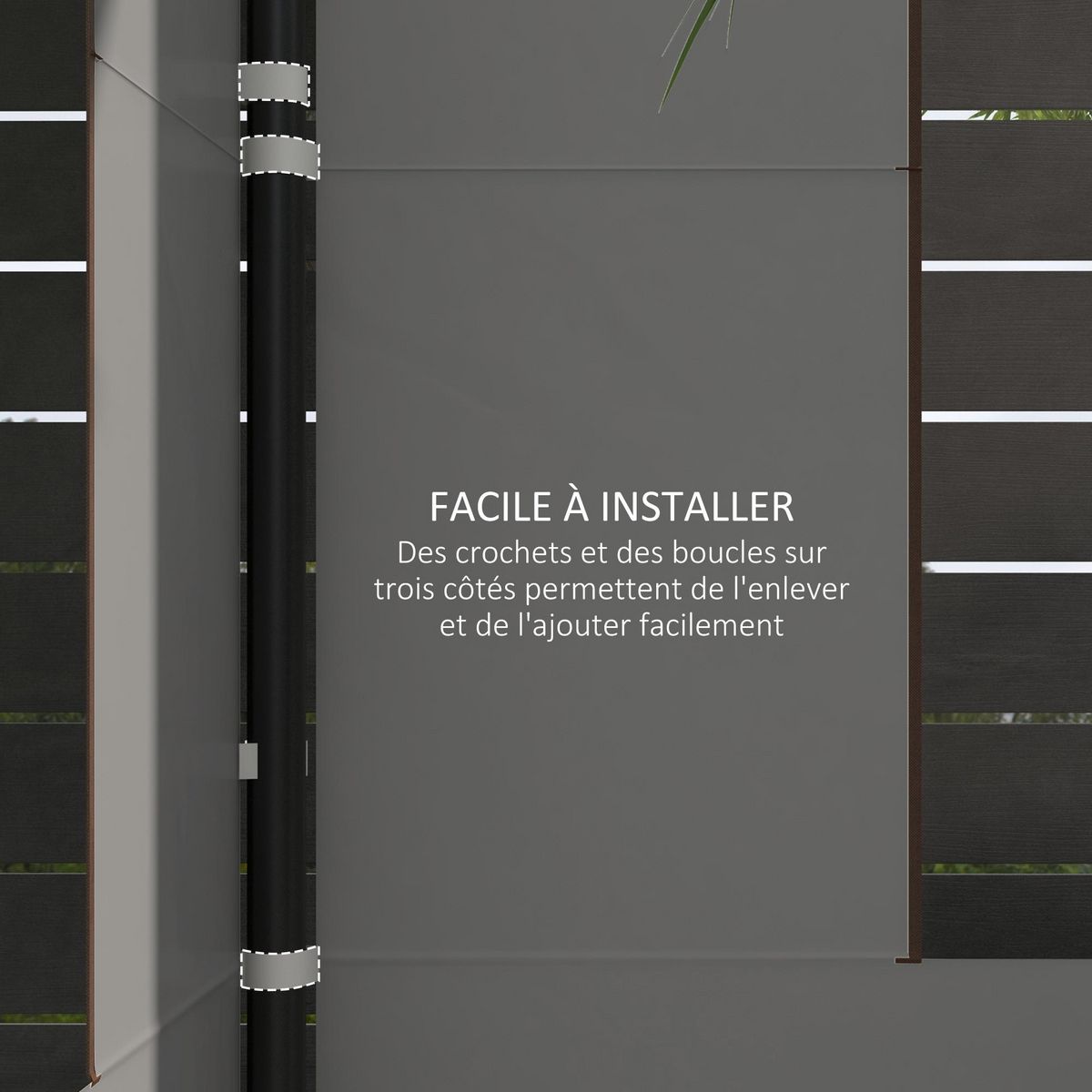 OUTSUNNY Lot de 2 panneaux latéraux barnum tonnelle 6x3 m ou 3x3 m oxford gris