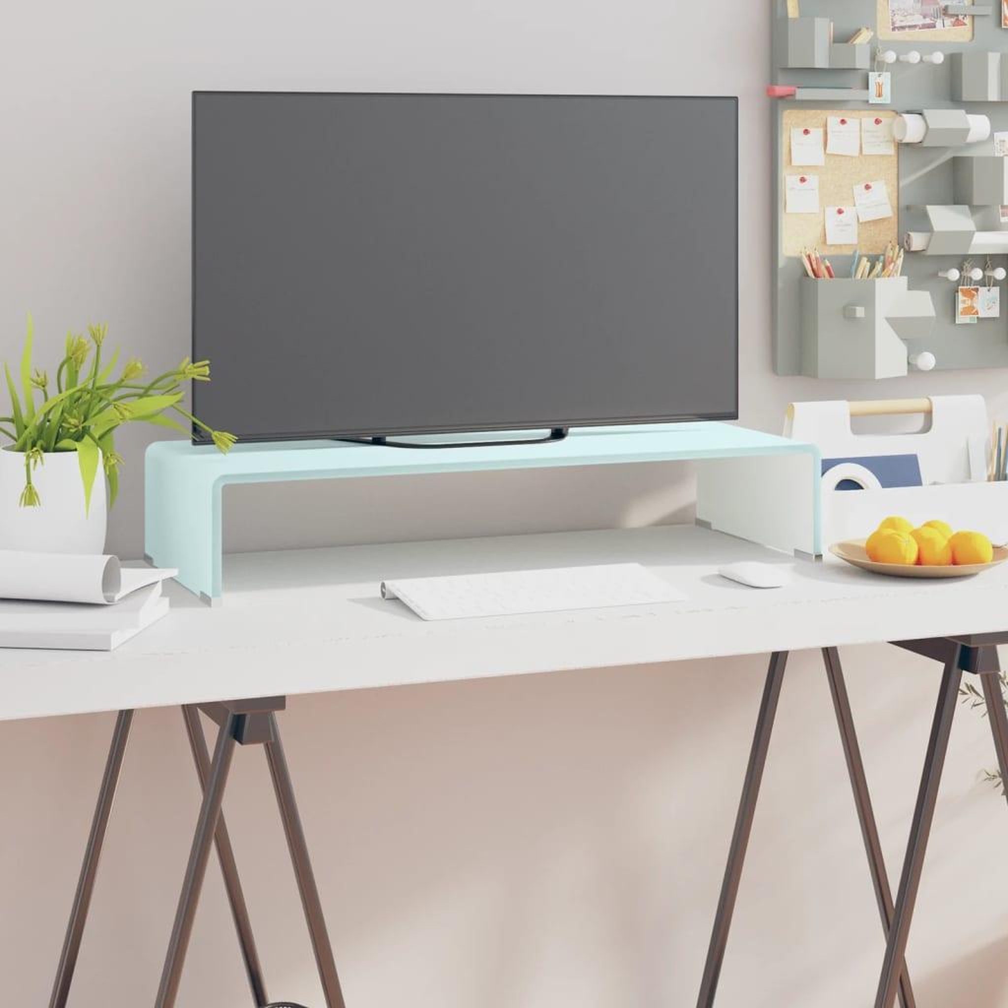Voir la diapositive 1 : VIDAXL Meuble TV/Support pour moniteur 70x30x13 cm verre vert