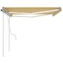 Voir la diapositive 4 : VIDAXL Auvent manuel retractable avec LED 4x3 m Jaune et blanc
