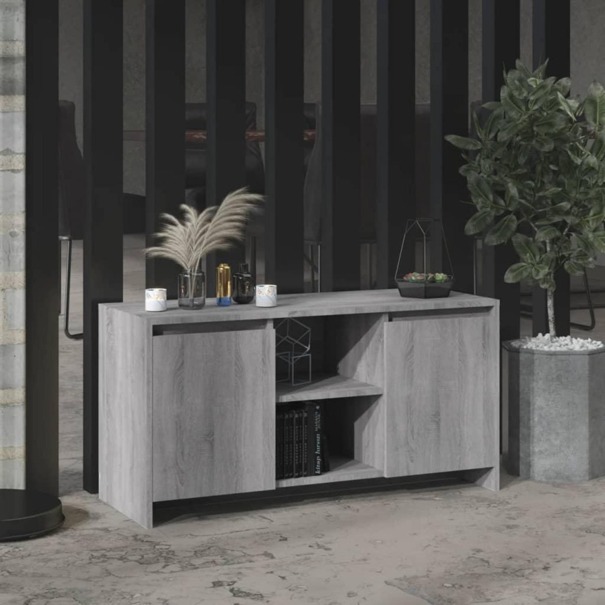 VIDAXL Meuble TV Sonoma gris 102x37,5x52,5 cm Bois d'ingenierie