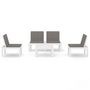 Voir la diapositive 3 : VIDAXL Salon de jardin 4 pcs avec coussins Plastique Blanc