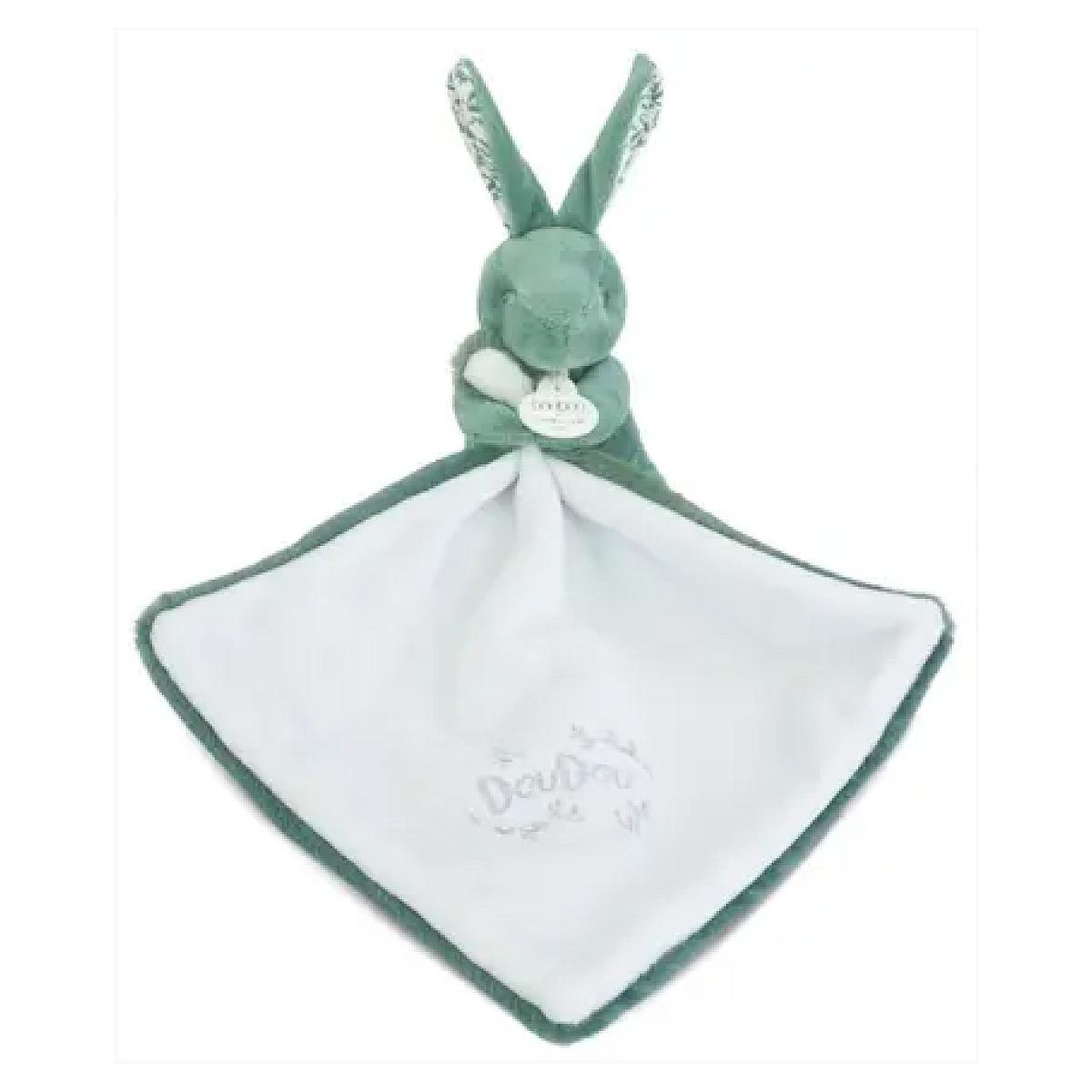 Voir la diapositive 2 : DOUDOU ET COMPAGNIE Lapin doudou - Lapin avec doudou vert sauge