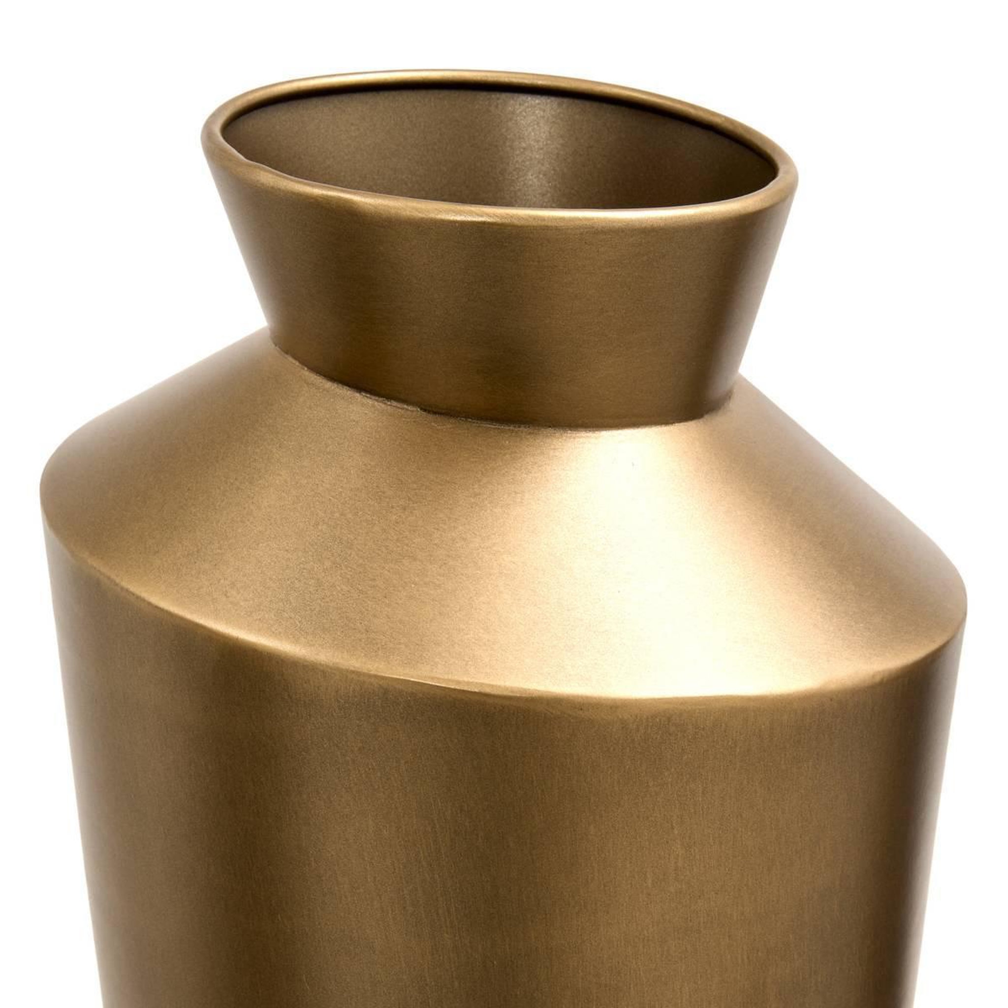 Voir la diapositive 2 : ATMOSPHERA Vase Déco en Métal  Barrel  40cm Doré