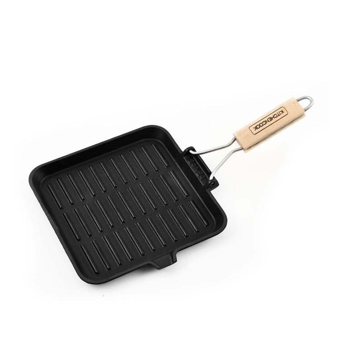 KITCHENCOOK Kitchencook - Grill24 Tfi - Grill Carré Fonte D'aluminium 24 Cm - Revêtement Antiadhésif - Tous Feux Induction