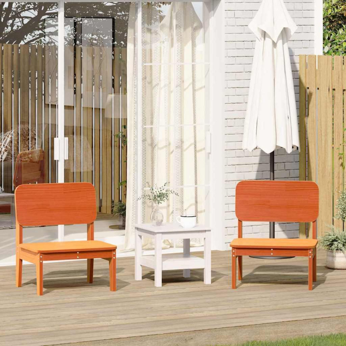 VIDAXL Chaises de jardin lot de 2 cire marron 60x52,5x72 cm