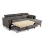 Voir la diapositive 4 : BEST MOBILIER Alicante - canapé d'angle réversible convertible avec têtières - coffre - 4 places - en tissu texturé