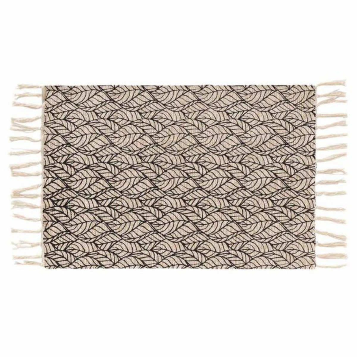 Paris Prix Tapis Déco à Franges  Kalinda  60x90cm Noir