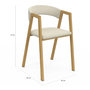 Voir la diapositive 5 : ID MARKET Lot de 4 chaises CAMILLE en métal effet bois et tissu beige avec accoudoirs