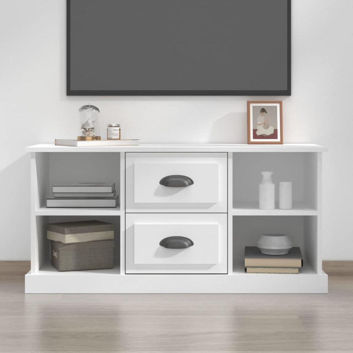 VIDAXL Meuble TV blanc 99,5x35,5x48 cm bois d'ingenierie