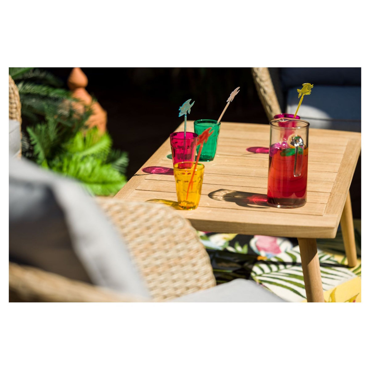 JARDILINE Salon bas de jardin - 4 places - Résine - Beige - KOH TAO