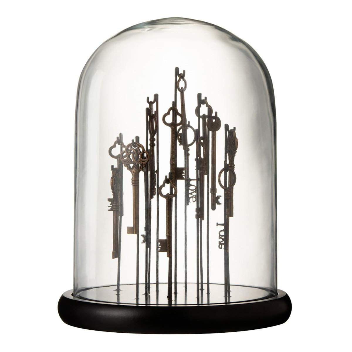 Paris Prix Cloche en Verre  Clés  30cm Marron