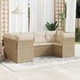 Voir la diapositive 1 : VIDAXL Salon de jardin avec coussins 6 pcs beige resine tressee