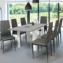 Voir la diapositive 2 : ID MARKET Table à manger extensible rectangle DONA 4-8 personnes plateau effet béton 80-160 cm