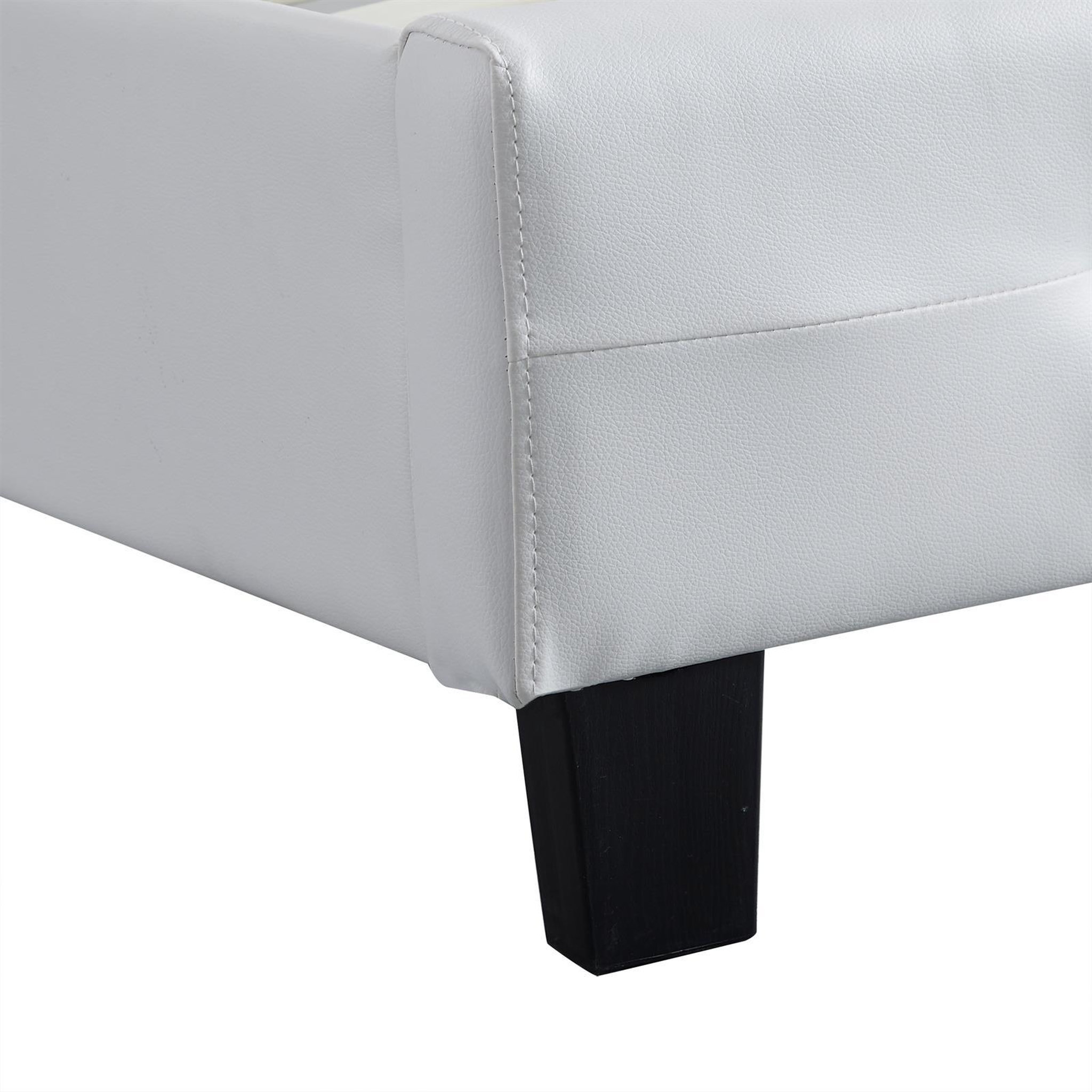 Voir la diapositive 5 : IDIMEX Lit simple REVE, 90 x 190 cm, capitonné avec sommier, revêtement synthétique
