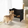 Voir la diapositive 5 : PAWHUT Gamelle double chien chat porte-gamelles surélevé dim. 54L x 31l x 47H cm 2 gamelles acier inox. incluses MDF brun foncé