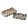 Voir la diapositive 1 : Paris Prix Lot de 2 Paniers de Rangement  Lupe  38cm Naturel & Bleu