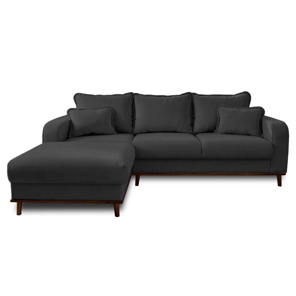 LISA DESIGN Albane - canapé d'angle gauche - 4 places - en velours côtelé