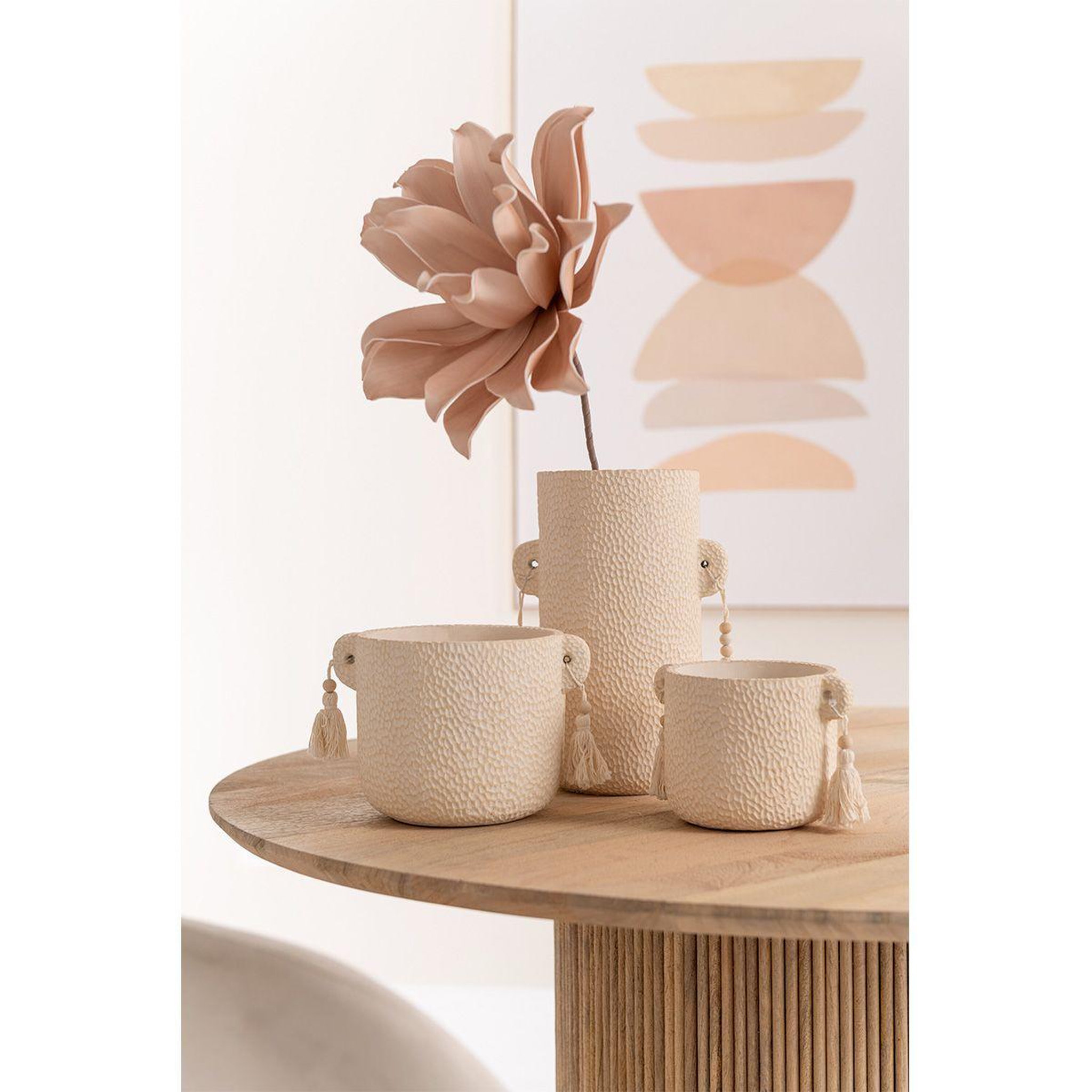 Voir la diapositive 5 : J-LINE Table de Repas Design en Bois  Vincent  120cm Naturel