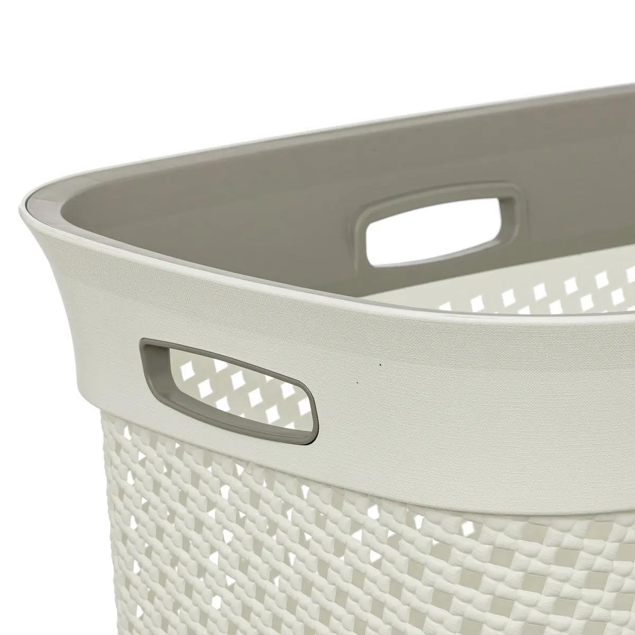 Voir la diapositive 2 : FIVE Corbeille à linge ajouré  purl  45l lin