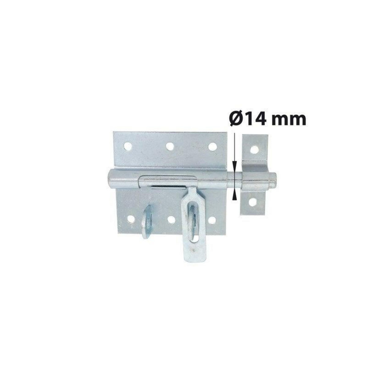 CENTRALE BRICO Verrou À Levier Verrou De Box Porte Cadenas + Gâche Afbat, Acier Zingué Gris