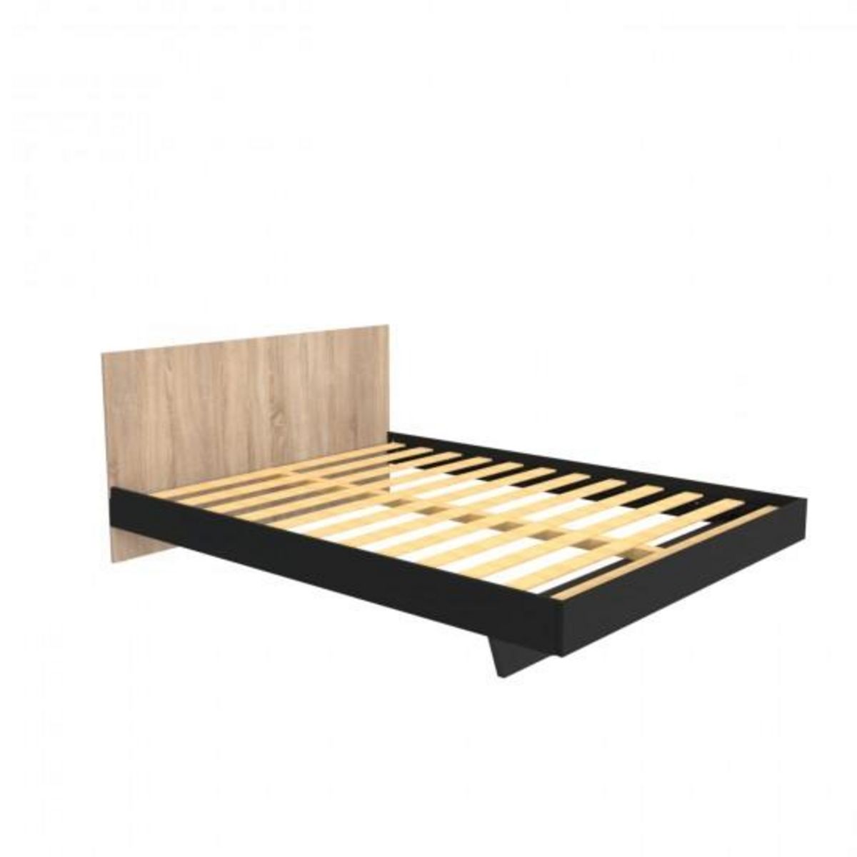 Lit double 140x190 cm avec tête de lit et sommier LAGOS