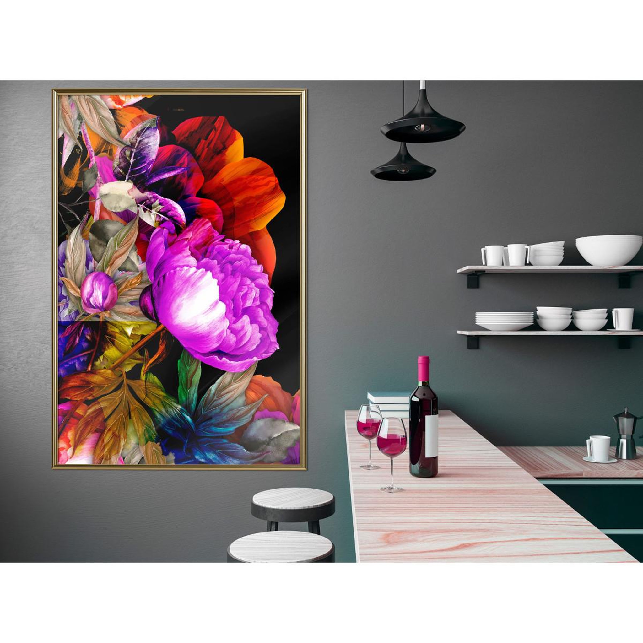 Voir la diapositive 2 : Paris Prix Affiche Murale Encadrée  Flower Sonata II