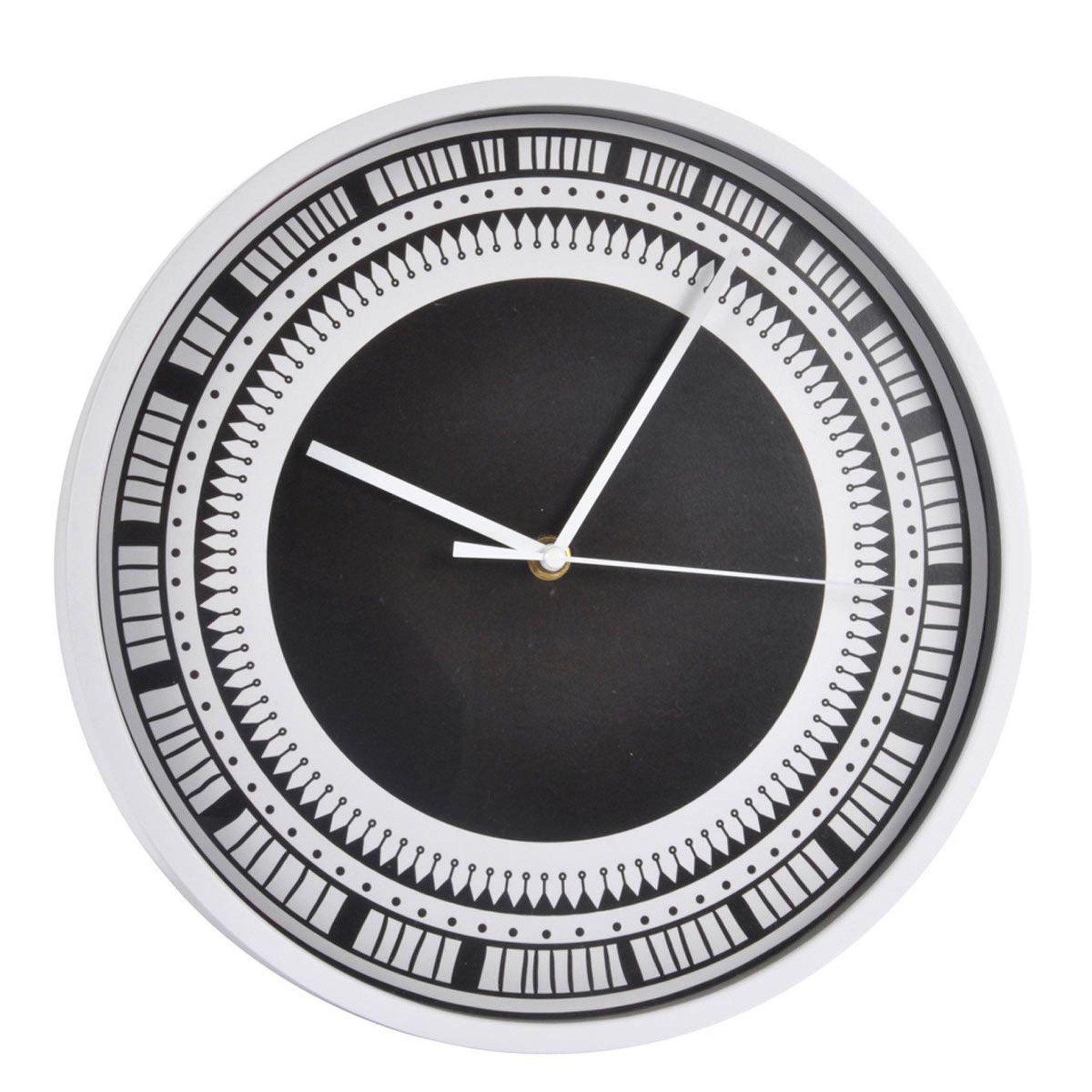 Douceur d'Intérieur Horloge murale à motifs  ethnic folk  30cm noir