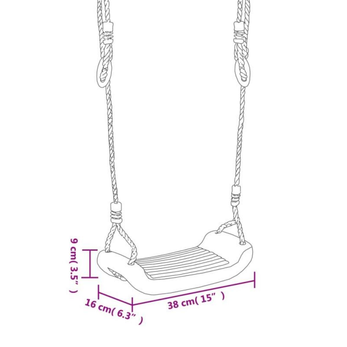 VIDAXL Sièges de balançoire avec cordes 2 pcs bleu 38x16 cm PE