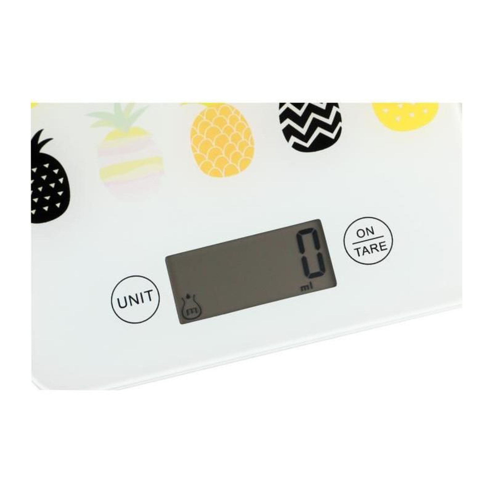 Voir la diapositive 4 : LITTLE BALANCE LITTLE BALANCE Balance de cuisine electronique 8341 Slim - 5 kg / 1 g - Plateau en verre trempe - Extra-plate - BD Ananas