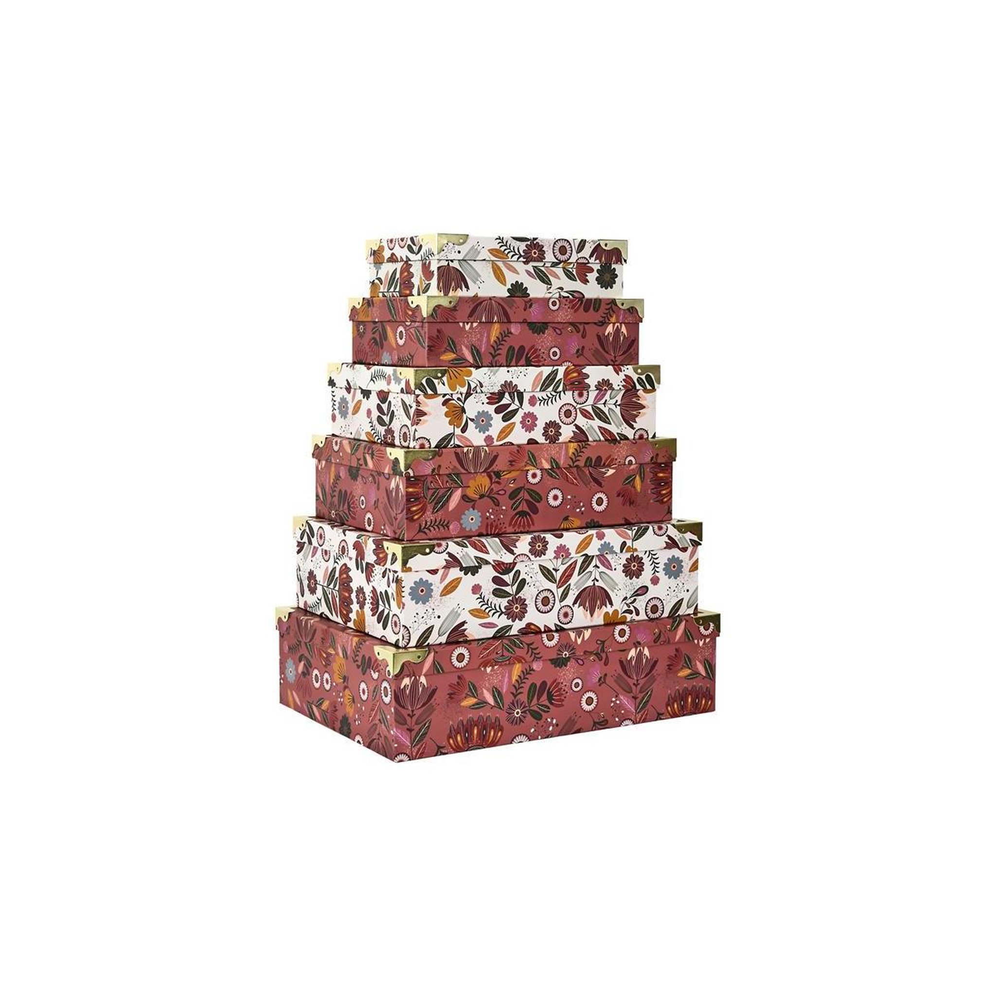 The Home Deco Factory Lot de 6 boîtes de rangement  heritage  48cm multicolore