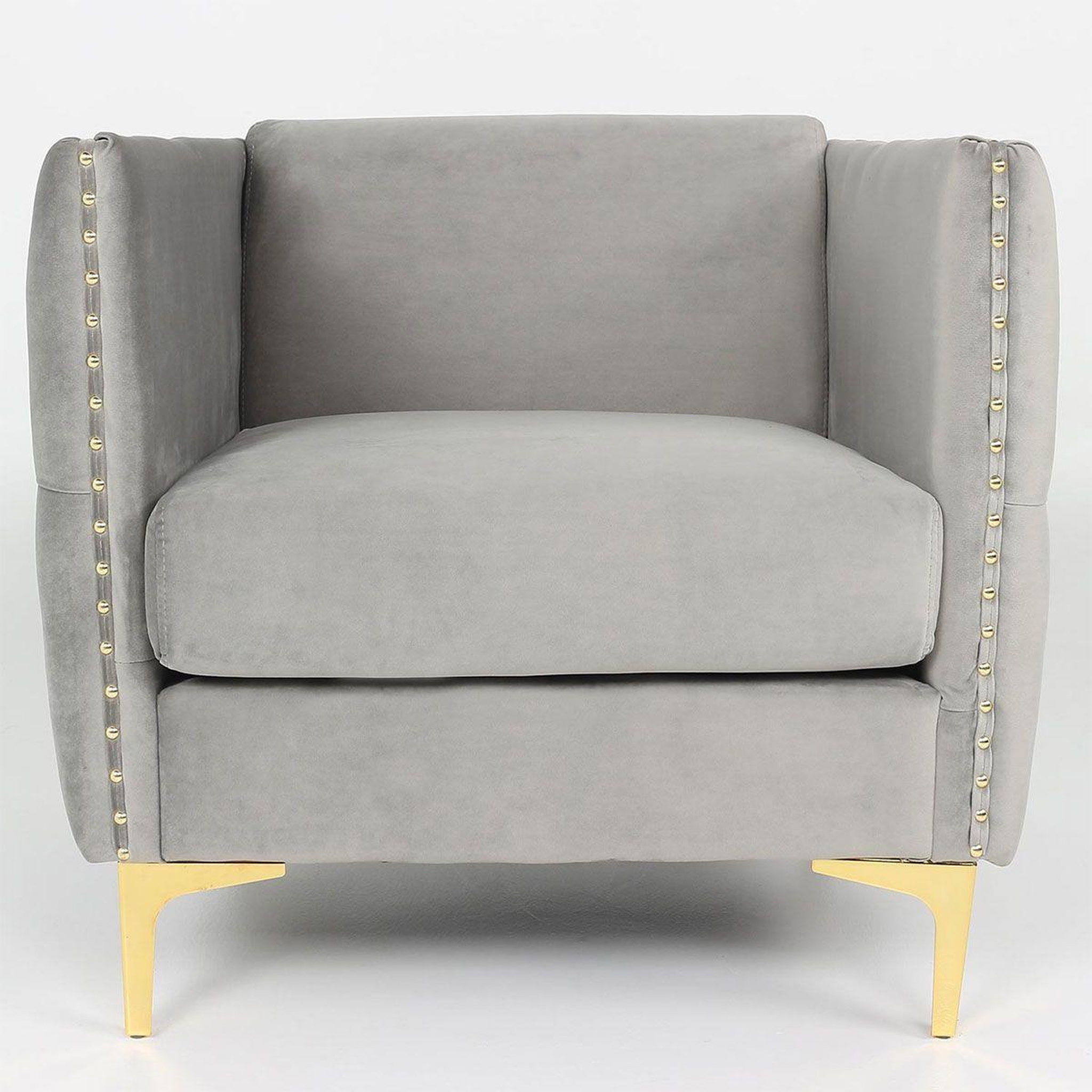 Voir la diapositive 2 : Paris Prix Fauteuil design en velours  suez  83cm argent