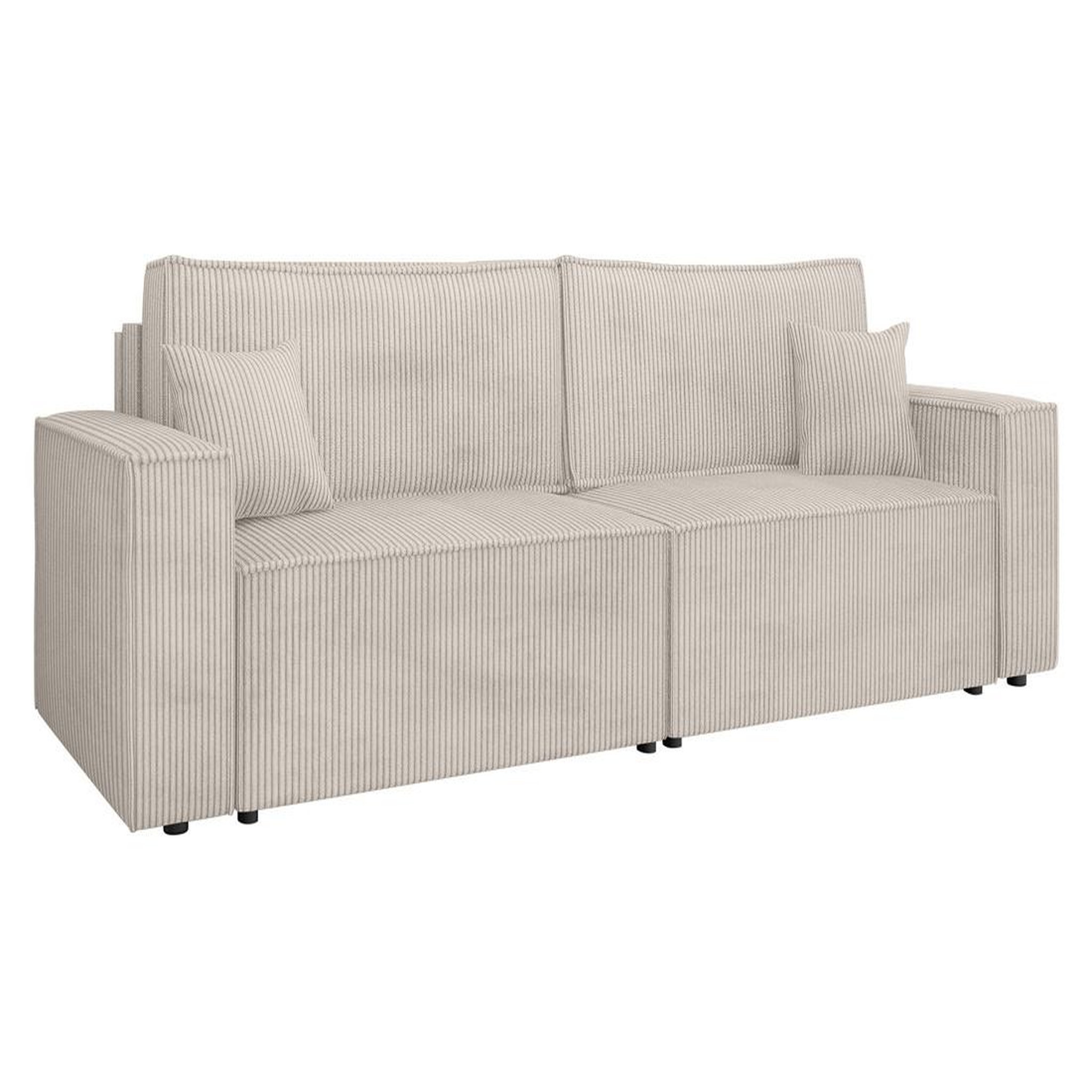 Voir la diapositive 2 : BEST MOBILIER Cezanne - canapé droit 3 places convertible avec coffre en velours côtelé
