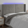 Voir la diapositive 1 : VIDAXL Tete de lit a LED Gris clair 203x16x118/128 cm Velours