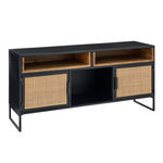 Paris Prix Meuble TV 2 Portes  Rickey  122cm Noir & Naturel
