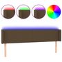 Voir la diapositive 2 : VIDAXL Tete de lit a LED Marron fonce 163x16x78/88 cm Tissu