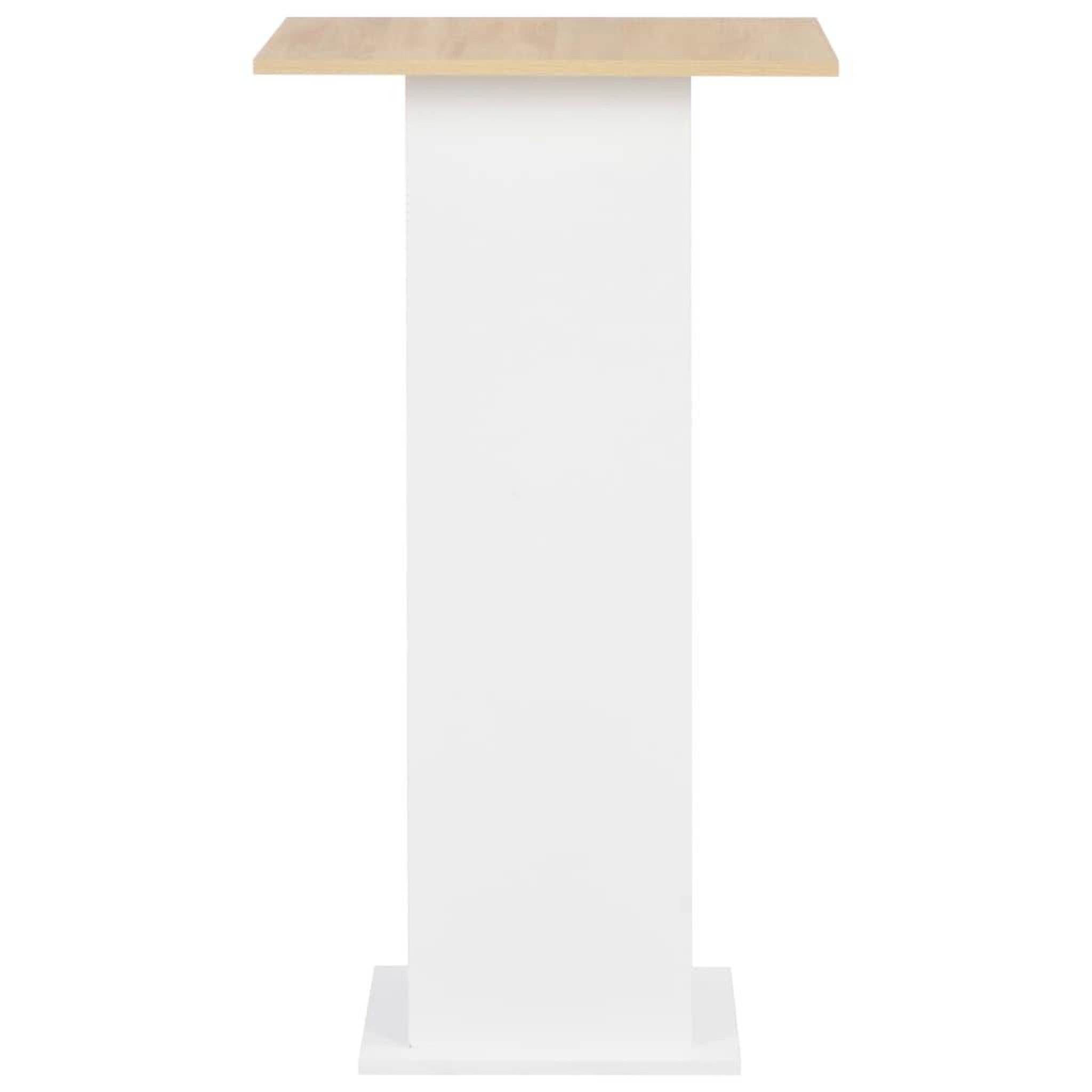 Voir la diapositive 3 : VIDAXL Table de bar Blanc et chene Sonoma 60x60x110 cm